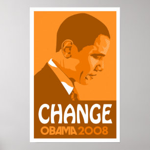 Obama - obscuridade da mudança - poster alaranjad