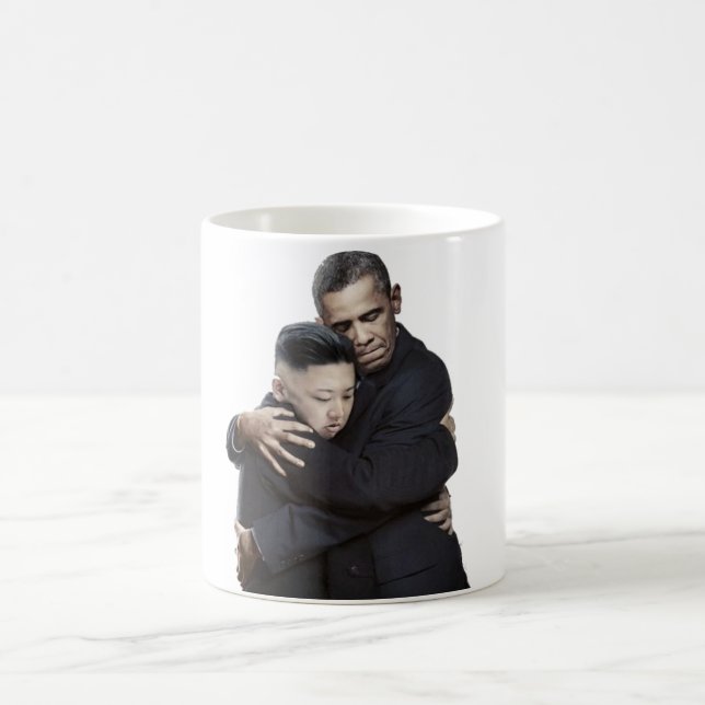 Obama oficial que abraça a caneca do Jong-un de (Centro)