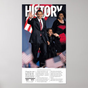 Obama: Poster de jornal histórico