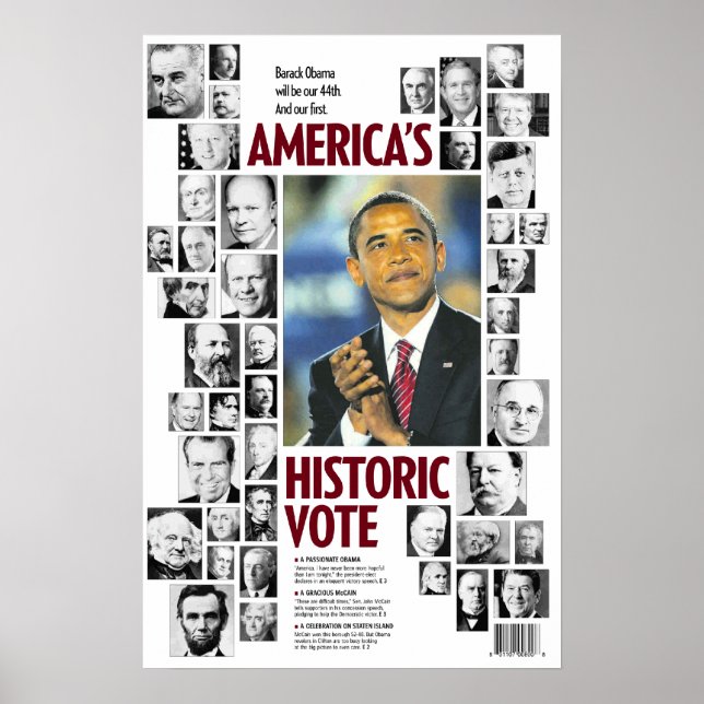 Obama: Poster de Voto Histórico da América (Frente)