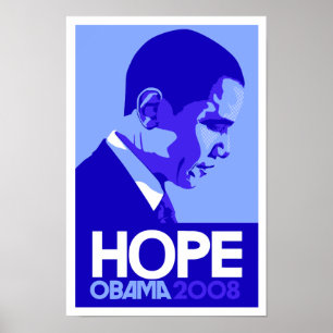 Obama - poster do azul da esperança