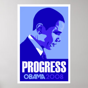 Obama - poster do azul do progresso