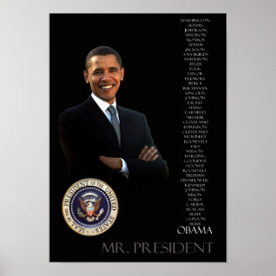 Obama Poster - lista dos 44 presidentes