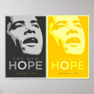 Obama - poster preto e Dourado da esperança nova