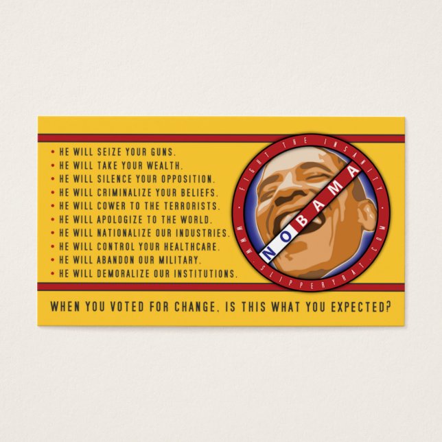 Obama "Quando você votou pela mudança..." Cartão d (Frente)