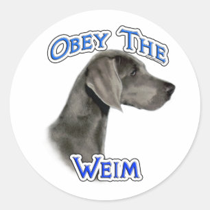 Obedeça ao adesivo do Weimaraner