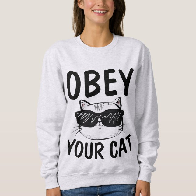 OBEDEÇAM SEU GATO, T-shirts Engraçadas (Frente)