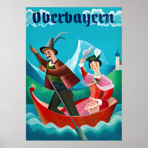 Oberbayern Upper Bavaria Poster vintage Alemanha