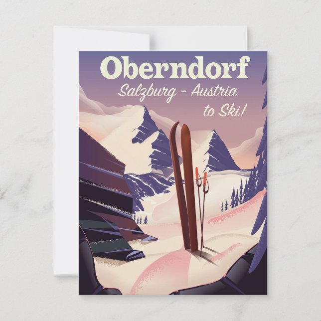 Oberndorf,Salzburg,Áustria, poster de esqui (Frente)