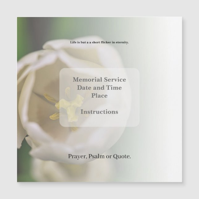 Obituário, Convite Funerário (Frente)