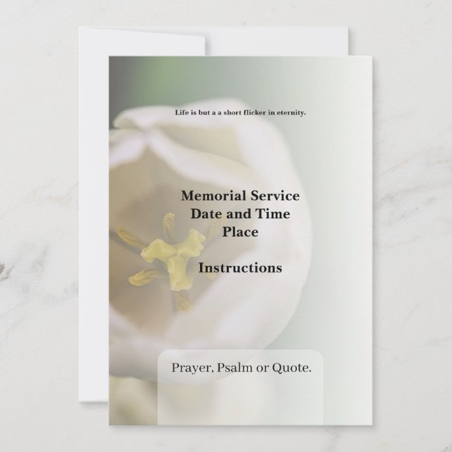 Obituário, Convite Funerário (Frente)