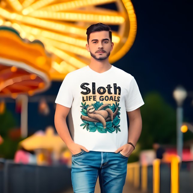 Objetivos da Vida Larga - T-Shirt Engraçado (Sloth Life T-Shirt )