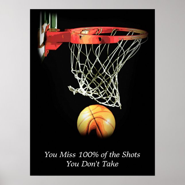 Objetivos de Poster de Basquete de Cota Motivacion (Frente)
