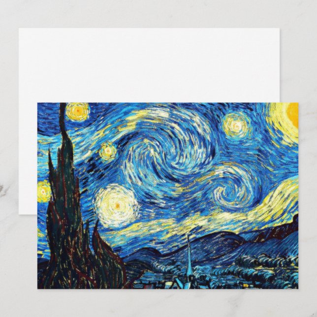 Obra de arte de Van Gogh, Noite Estrelada, (Frente/Verso)