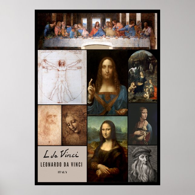 Obras-primas do Poster Leonardo da Vinci (Frente)