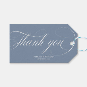 Obrigada - Etiquetas de Favor de Casamento Azul Po
