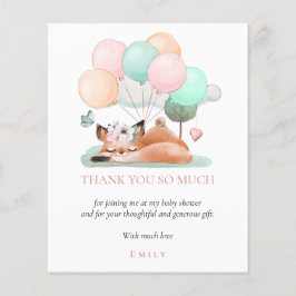 Obrigada pelo Chá de Bebê do Pequeno Raposo Rosa c