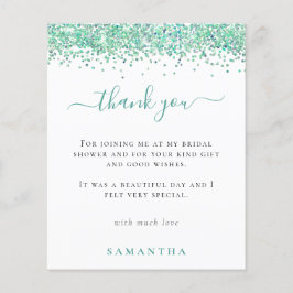 Obrigada pelo Chá de Noiva com Brilho Azul Turques