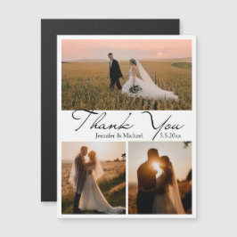 obrigado 3 fotos, moderno script, mago de casament