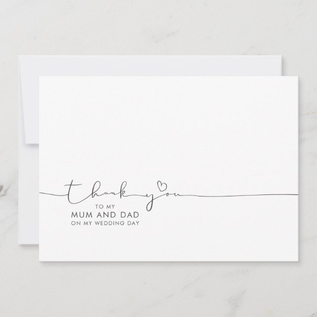 Obrigado à mensagem de Mãe e Pai de casamento (Frente)