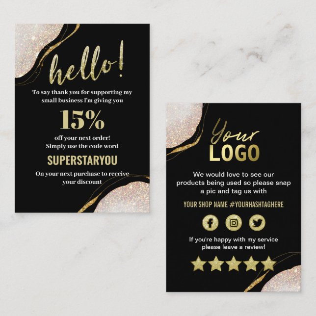 Obrigado A Placa De Inserção Dourada Profissional (Frente/Verso)