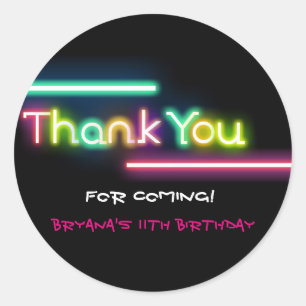 Obrigado adesivo de festa de aniversário preto bri