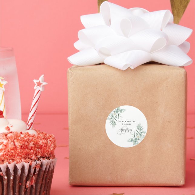 Obrigado Adesivos de Folhagem Verde (Festa)