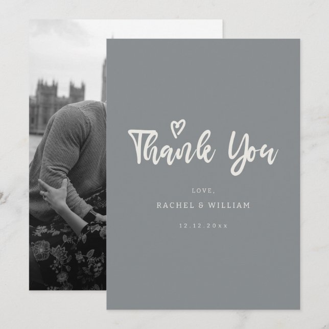 Obrigado Adoro Casamento Obrigado Cartões com Foto (Frente/Verso)