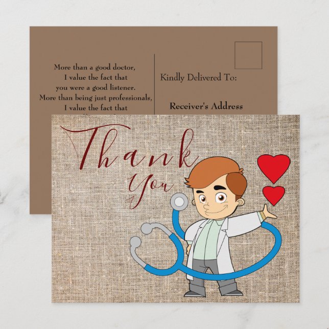 Obrigado ao médico Cartão postal (Frente/Verso)
