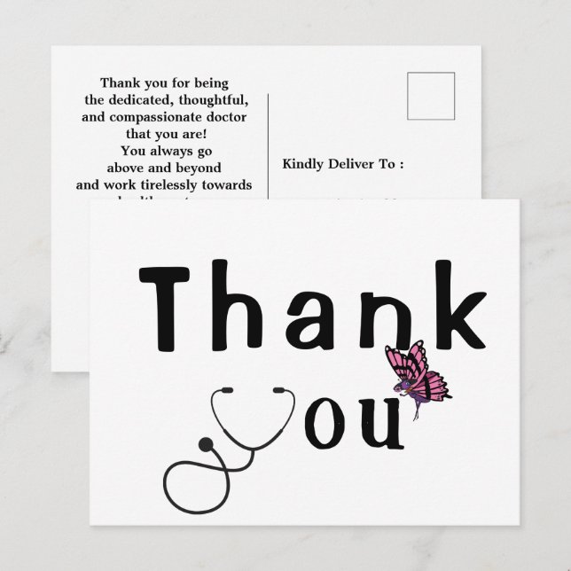 Obrigado ao médico Cartão postal (Frente/Verso)