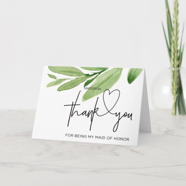 Obrigado Ao Meu Cartão De Madrinha de casamento Da (Frente)