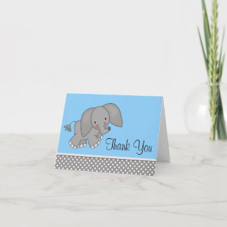 Obrigado azul bonito do elefante você cartões