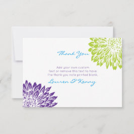 Obrigado azul, verde, roxo das mães você cartões