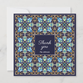 Obrigado Azulejos azuis personalizáveis