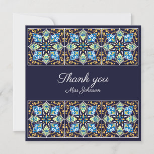 Obrigado Azulejos azul personalizáveis