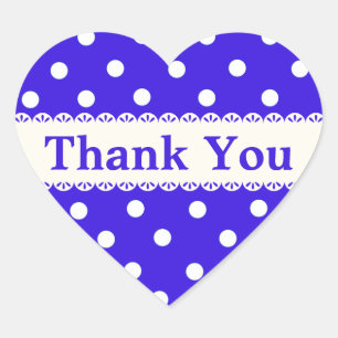 Obrigado Bolinhas Azul e Branco Vinheta / Etiqueta