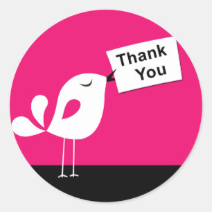 Obrigado bonito de Birdy você etiqueta (fuschia)