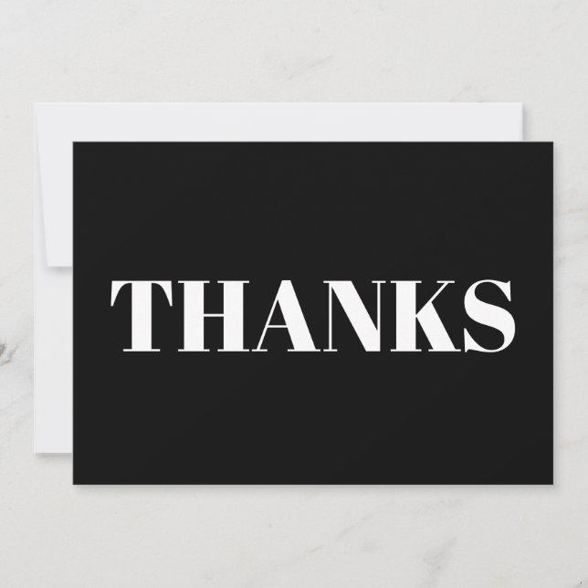 Obrigado branco de tipografia serif moderna (Frente)