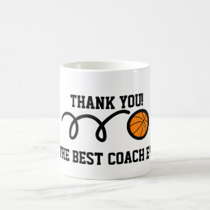 Obrigado caneca de café do treinador de basquete