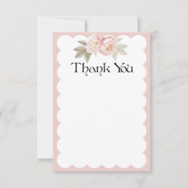 Obrigado cartão bege dos scallops das flores da