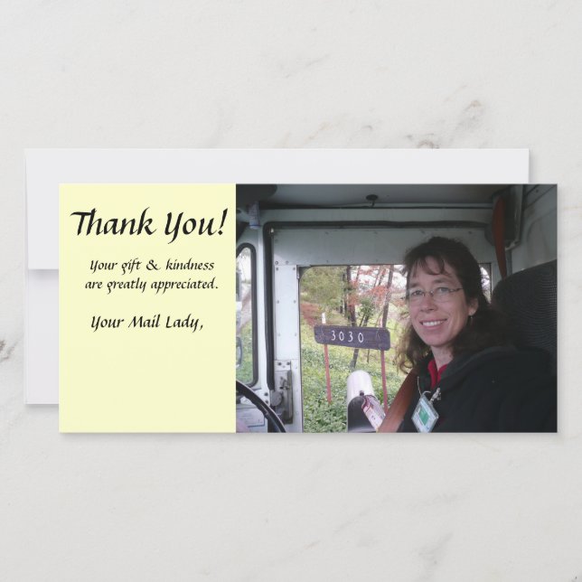 Obrigado cartão com fotos - carteiro (Frente)