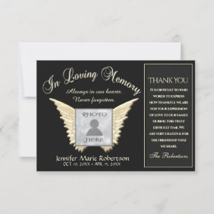 Obrigado Cartão com fotos com Angel Wings