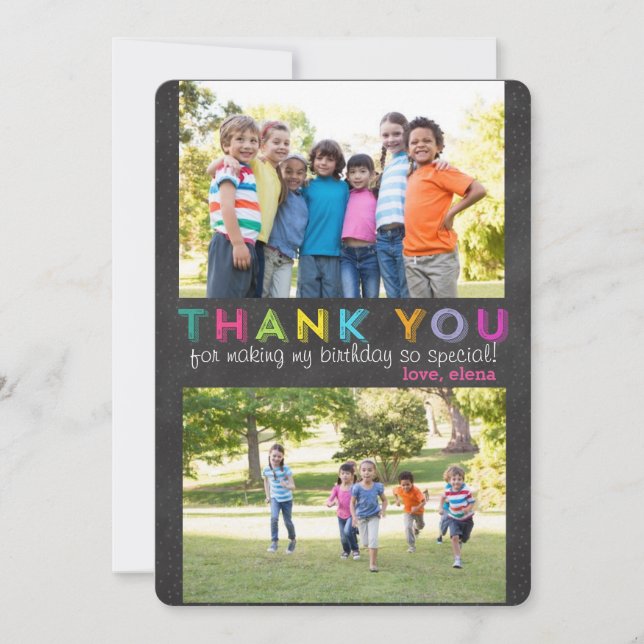 Obrigado cartão com fotos feito sob encomenda (Frente)