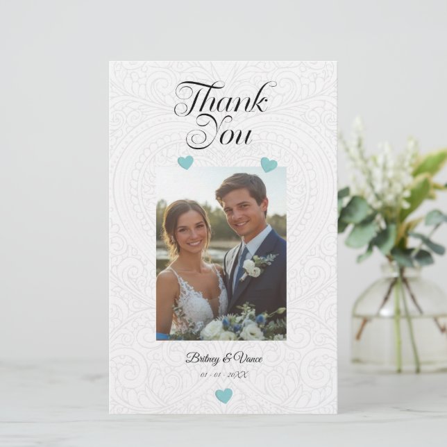 Obrigado - Cartão de Casamento (Em pé/Frente)