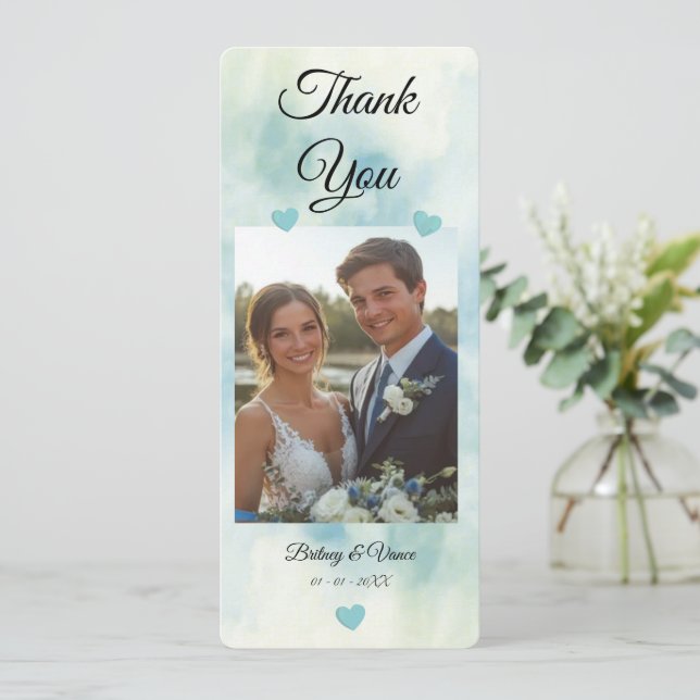 Obrigado - Cartão de Casamento (Em pé/Frente)