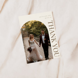 Obrigado Cartão de Casamento com Foto