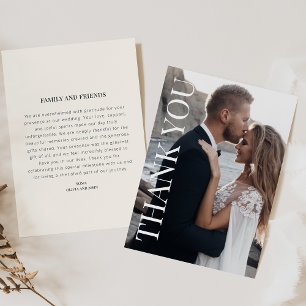 Obrigado Cartão de Casamento com Foto e Mensagem