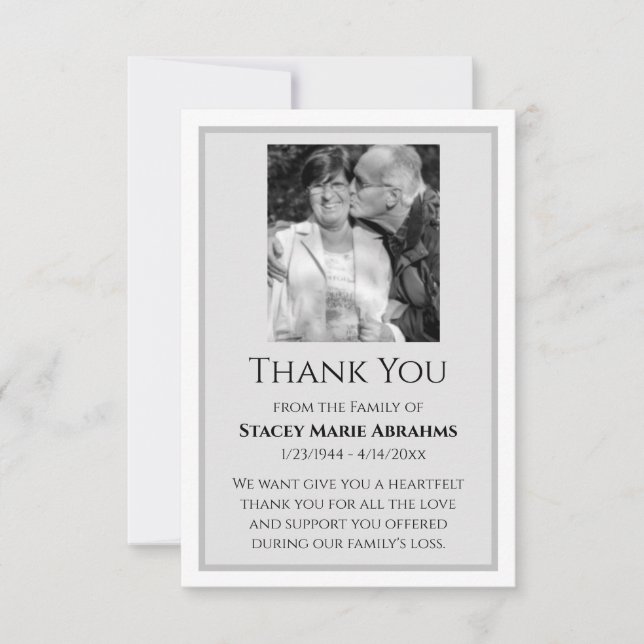 Obrigado, Cartão de condolências, Cartões de agrad (Frente)