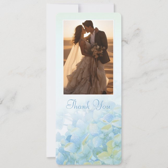 Obrigado cartão de hortênsia de fotos de casamento (Frente)
