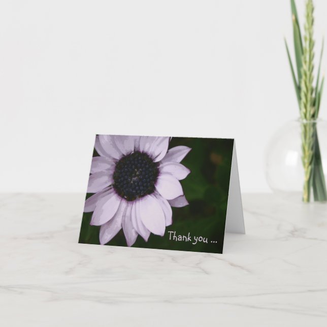 Obrigado cartão de nota - flor roxa de Senetti (Frente)